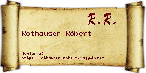 Rothauser Róbert névjegykártya